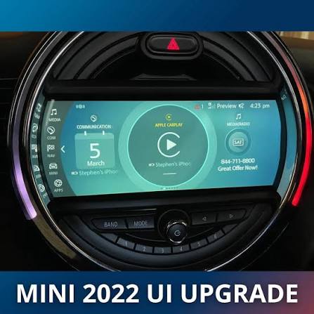 MINI Cooper New UI Upgrade Fullscreen Apple CarPlay Remote Firmware Update 2021