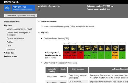 BMW / MINI Service History Original OEM for BMW data base