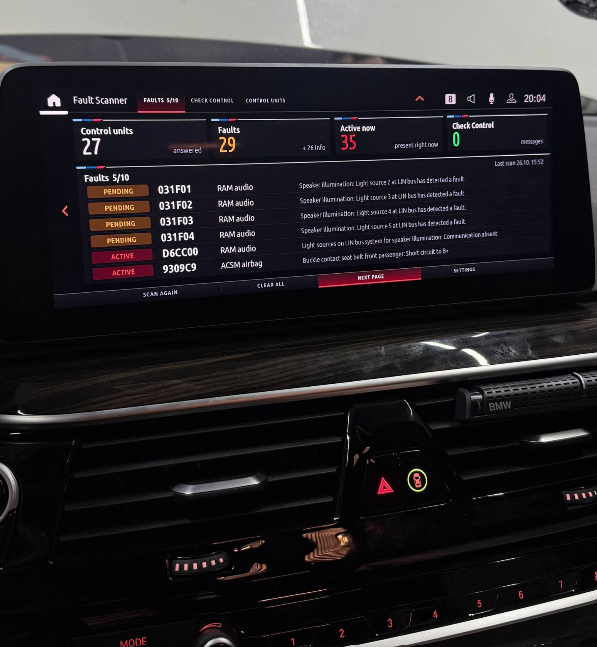 BMW MGU Custom Apps Idrive7 Idrive8 G series ID7 ID8 Fault Scanner Drag Timer