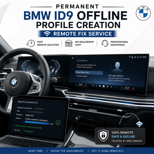 Permanent BMW MGU ID7 ID8 ID9 Offline Profile Creation | Remote Fix Service