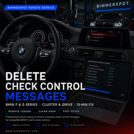 BMW Check Control Message Error faults Delete F G Series Cluster iDrive Warning