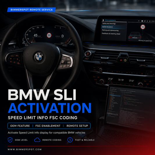 BMW SLI Activation Speed Limit Info FSC Coding | Road Sign Assist Remote Service
