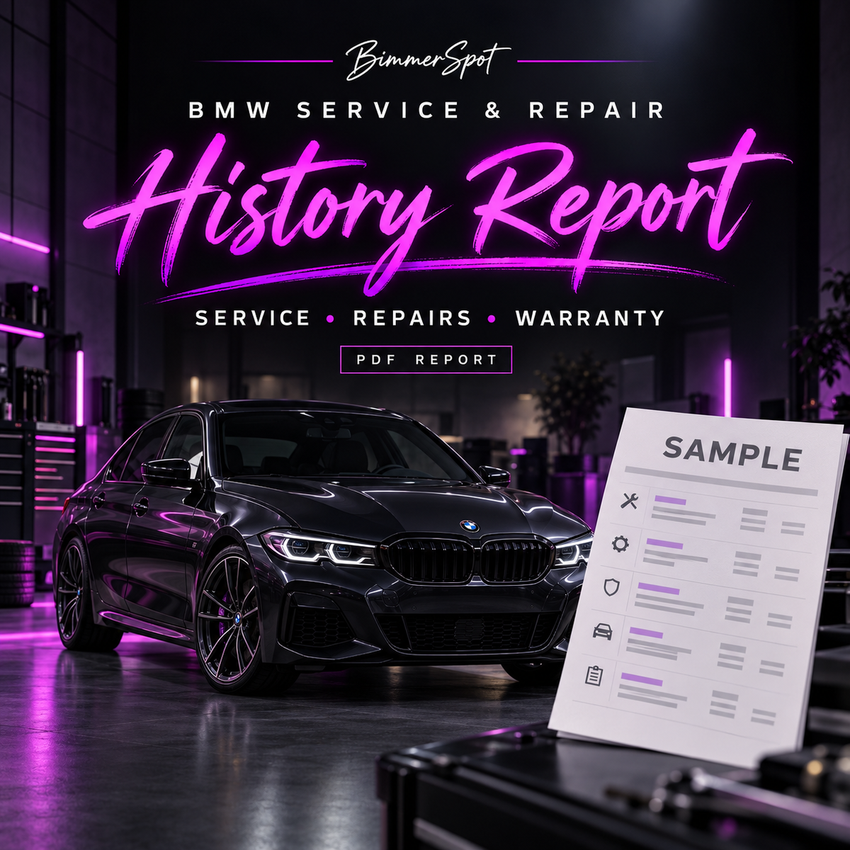 BMW Service Repair & Warranty History Report PDF Vehicle Records by VIN