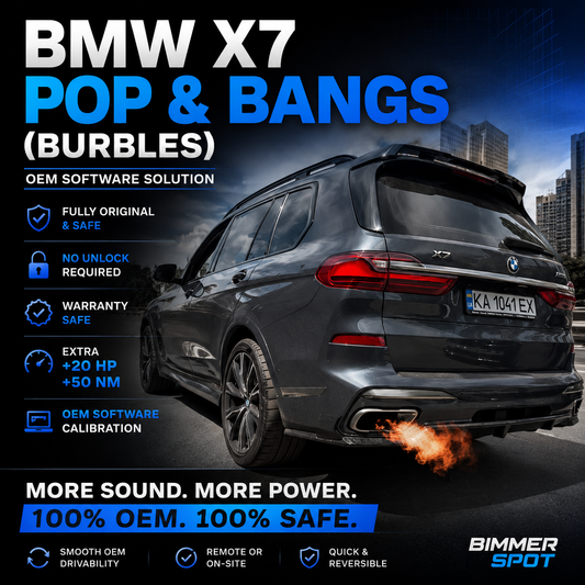 Pop and bangs Burbles OEM BMW B46 B48 N63 B58 G20 G30 G01 G05 G07
