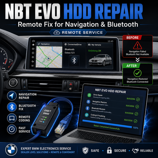 NBT Evo HDD Repair | Remote Fix for Navigation & Bluetooth | Remote Service