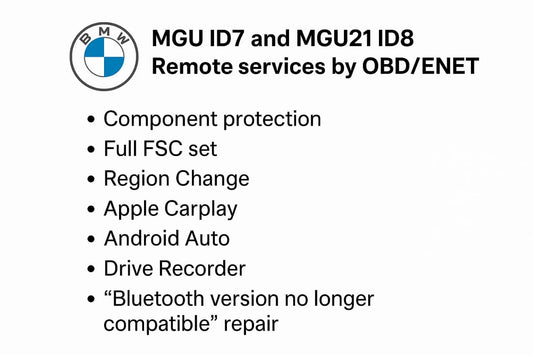 MGU Remote Patch & Region Change Service Second-Hand Units Retrofit Replacment
