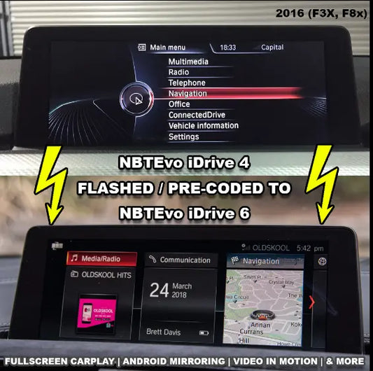 BMW EVO iDrive ID4 to ID6 Flash + Apple CarPlay Fullscreen Firmware Update MINI